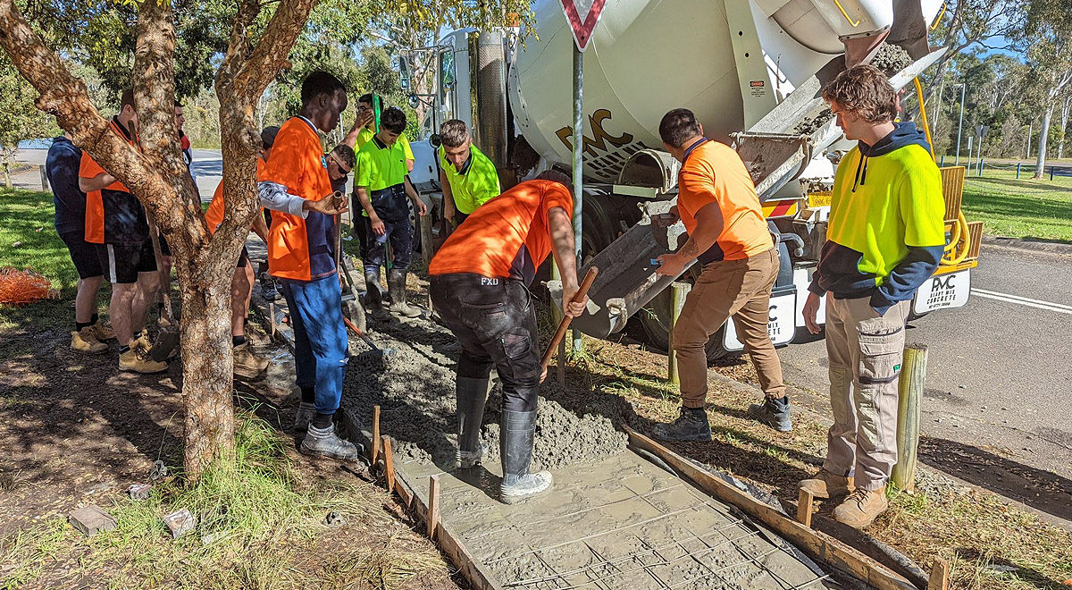Construction students at Emmaus Catholic College Kemps Creek