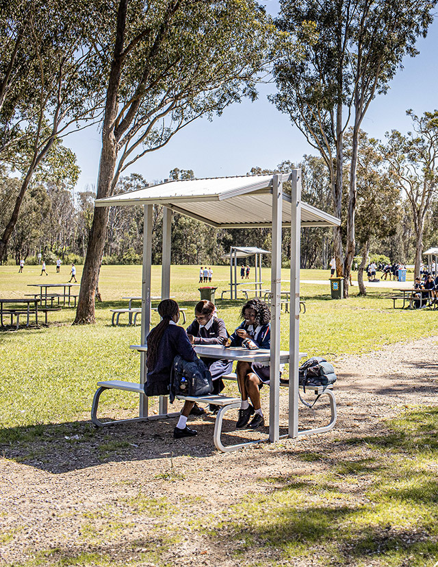 Outdoor area for Emmaus Catholic College Kemps Creek students