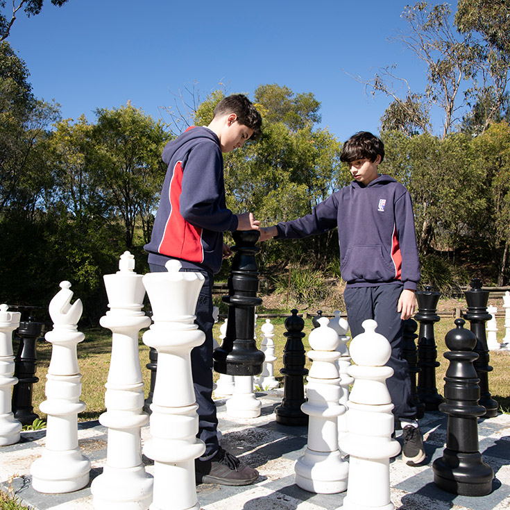 Outdoor chess at Emmaus Catholic College Kemps Creek