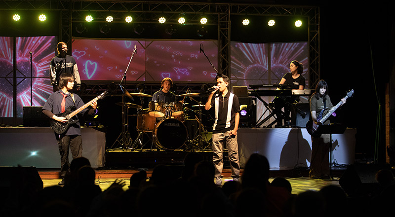 School band performing at Emmaus Catholic College Kemps Creek MADD Night